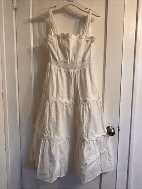 Petal and Pup White Midi Sundress